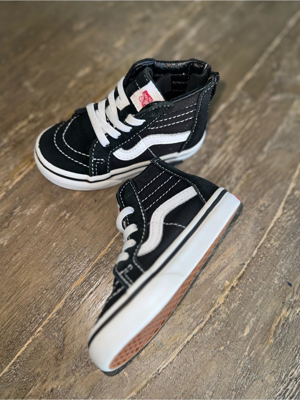 Vans Kids Black & White High-Top Sneakers 6c